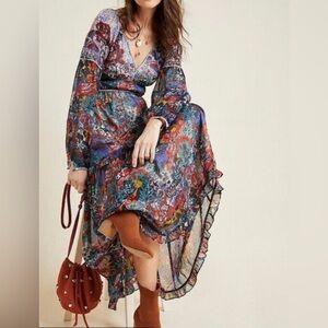 Anthropologie Maeve Annabella boho maxi dress